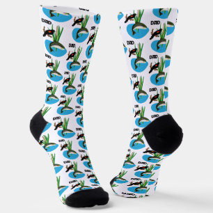 Scène de pêche à la truite pour papa chaussette de