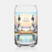 Scène de phare côtier et cottages de plage (Gauche)