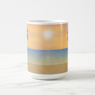 Scène de plage au lever / coucher du soleil : Mug