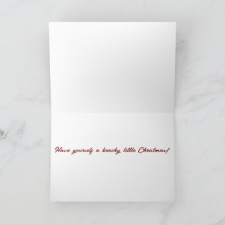 Scène de plage avec chapeau de Noël plié carte de 