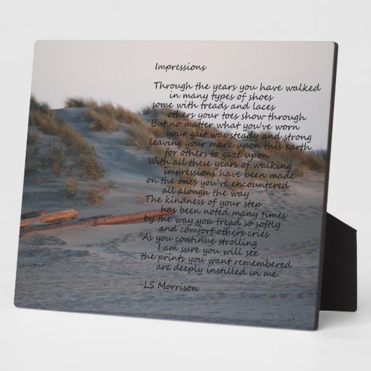 Scène de plage avec plaque poétique "Impressions" (Côté)