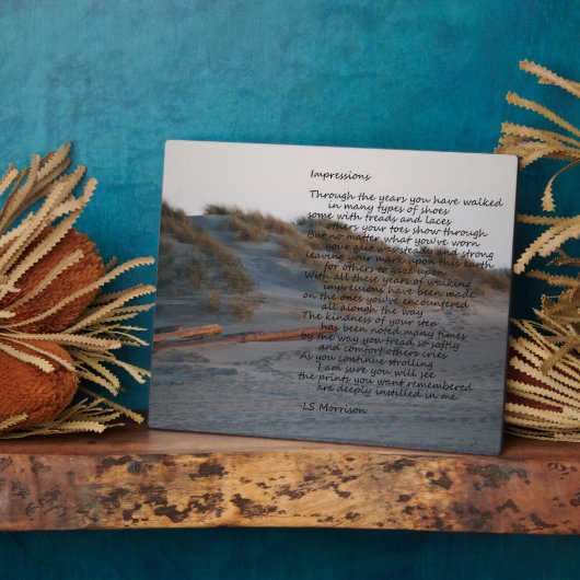 Scène de plage avec plaque poétique "Impressions" (Côté)