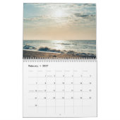 Scène de plage avec vagues océaniques Calendrier d (Feb 2027)