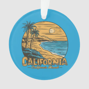 Scène de plage californienne au coucher du soleil