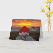 Scène de plage de Noël Carte de voeux (Fleur jaune)