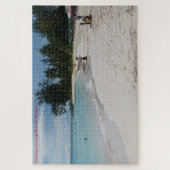 Scène de plage ensoleillée de la Barbade. Puzzle (Vertical)