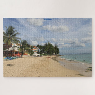 Scène de plage ensoleillée de la Barbade. Puzzle
