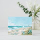 Scène de plage estivale carte postale d'art côtier (Debout devant)