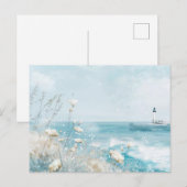 Scène de plage estivale carte postale d'art côtier (Devant / Derrière)