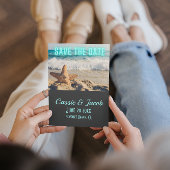 Scène de plage moderne Enregistrer la date Carte v