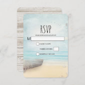 Scène de plage rustique avec carte RSVP de mariage (Devant / Derrière)
