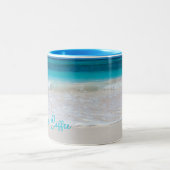Scène de plage tropicale Mug de café personnalisé (Centre)