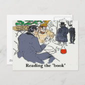 Scène de restaurant, lecture, Carte postale (Devant / Derrière)