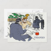 Scène de restaurant Merci, Carte postale (Devant / Derrière)