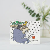 Scène de restaurant Téléphone portable, Carte post (Debout devant)