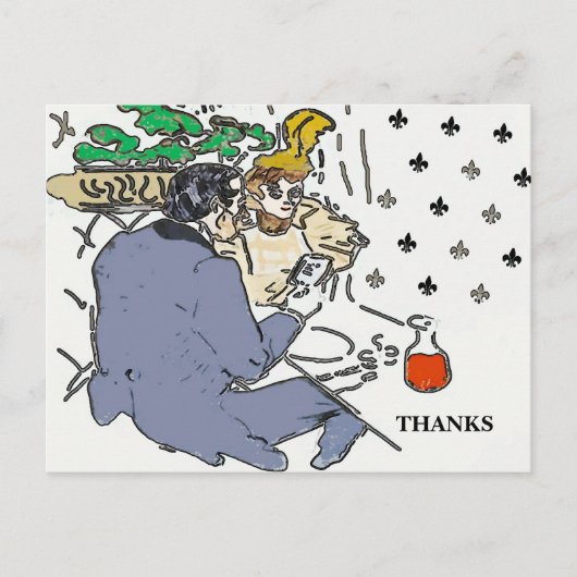 Scène de restaurant Téléphone portable, Carte post (Devant)