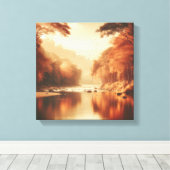 Scène de rivière Sérénité Dorée – Toile d'art vint (Insitu (Plancher de Bois))