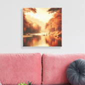 Scène de rivière Sérénité Dorée – Toile d'art vint (Insitu(Salon))