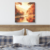 Scène de rivière Sérénité Dorée – Toile d'art vint (Insitu(Chambre))