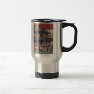 Scène de rue de Tokyo avec la tasse de voyage de