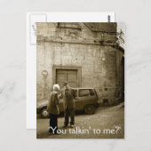 Scène de rue italienne dans sépia carte postale te (Devant / Derrière)