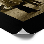 Scène de rue italienne sépia et affiche noire (Coin)