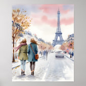 Scène de rue romantique de Paris en impression (Devant)