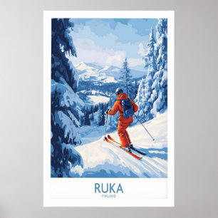 Scène de ski en Laponie - Art mural 1