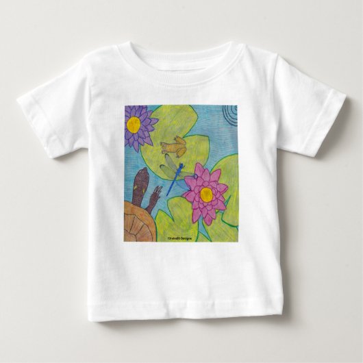 Scène d'étang (blanc) - T-shirt bébé (Devant)