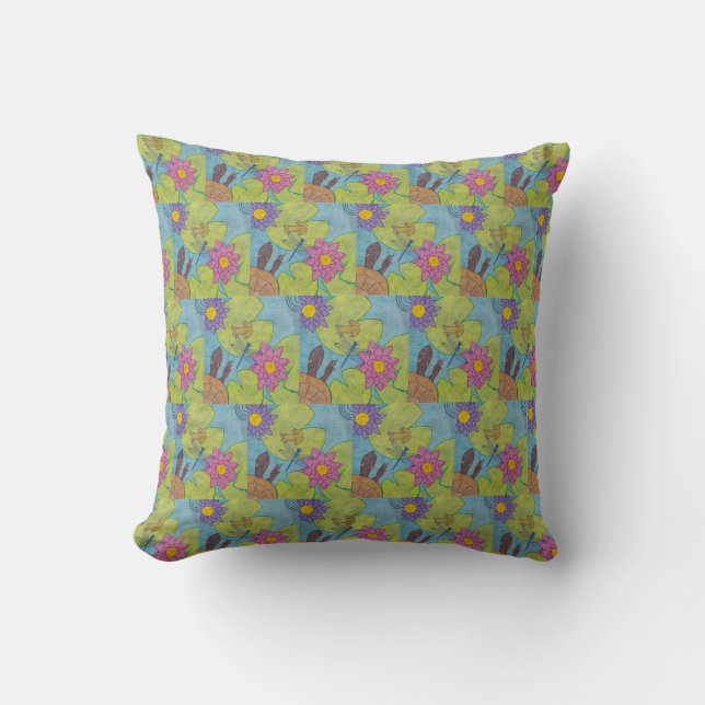 Scène d'étang (motif) - Oreiller (Recto)