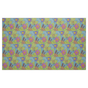 Scène d'étang - Tissu en toile de coton