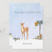 Scène d'hiver avec carte religieuse de cerf (Devant / Derrière)