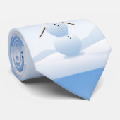 Scène d'hiver avec Snowman Cravate "Let it Snow" (Roulé)