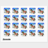 Scène d'hiver avec Sticker Personnalisé Pony (Feuille)
