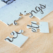 Scène d'hiver de la grange rouge Puzzle (Côté)