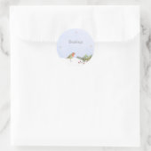 Scène d'hiver de Noël avec Sticker de Bénédiction  (Sac)