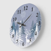 Scène d'hiver (grande) horloge murale (Angle)