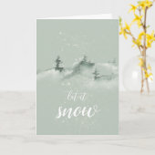 Scène D'Hiver Laisser Il Neige Carte De Noël (Fleur jaune)