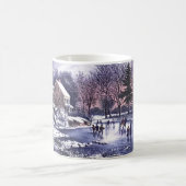 Scène D'Hiver vintage. Mug cadeau de Noël (Centre)