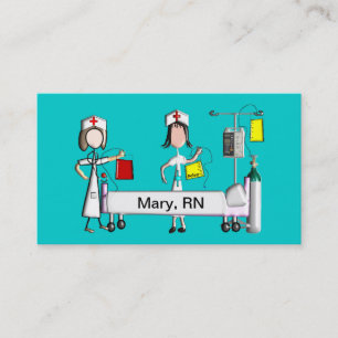 Scène d'hôpital de cartes de visite d'infirmièr