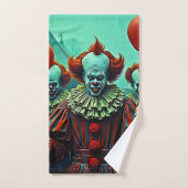 Scène d'horreur de clown déplaisant (Serviette à main)