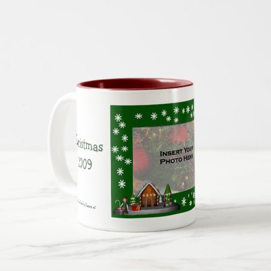 Scène Elf fille Noël Photo Mug (Devant gauche)