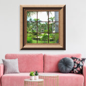 Scène Fenêtre Faux Vue Tropicale Toile Art (Insitu(Salon))