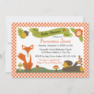 Scène forestière - Invitation à une baby shower
