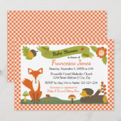 Scène forestière - Invitation à une baby shower (Devant / Derrière)