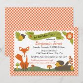 Scène forestière - Invitation à une fête d'anniver (Devant / Derrière)