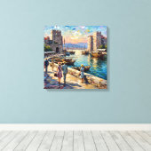 Scène Historique du Port de Split sur Toile Tendue (Insitu (Plancher de Bois))
