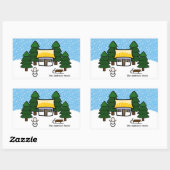Scène hivernale - Autocollant rectangulaire (Feuille)