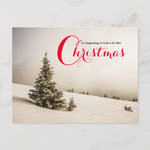 Scène hivernale avec arbre - Carte postale