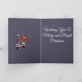 Scène hivernale avec carte de Noël au cardinal rou (Intérieur)